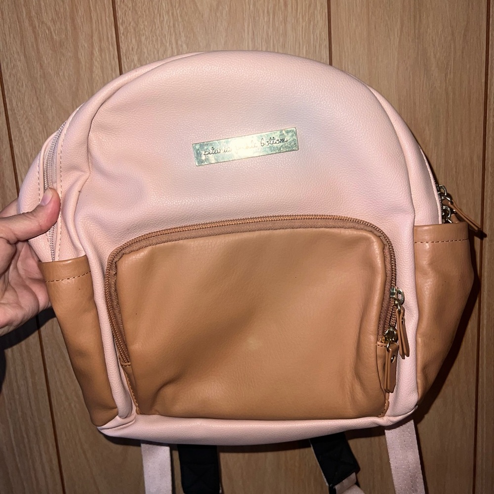 Petunia Pickle Bottom Pink and Tan Backpack